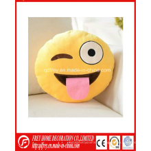 Coussin de peluche à chaud avec visage souriant